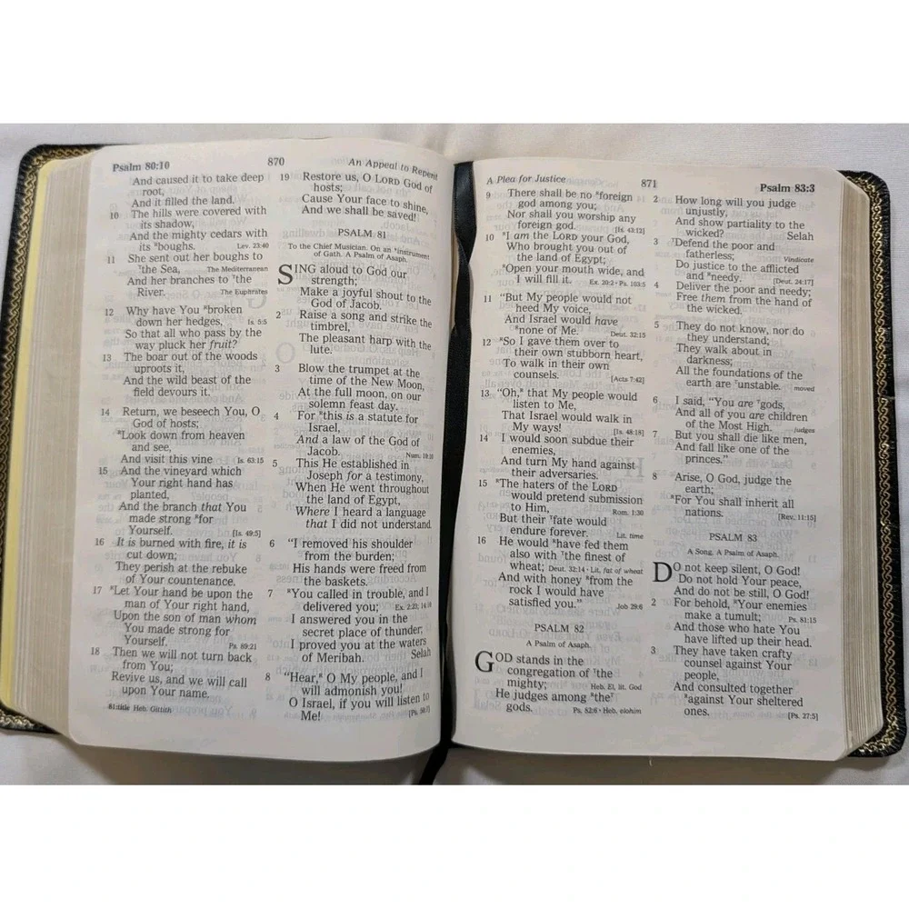 NKJV Holy Bible Thomas Nelson 234 Giant Print Red Letter Bonded Leather Vintage